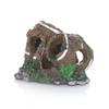 Wooden Barrel Wreckage Fish Tank Ornament - Resin Aquarium Landscape Decoration