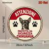 Vintage Italian Chihuahua Warning Sign Retro Aluminum Caution Plaque Office Cafe Pet Shop Safety Wall Decor