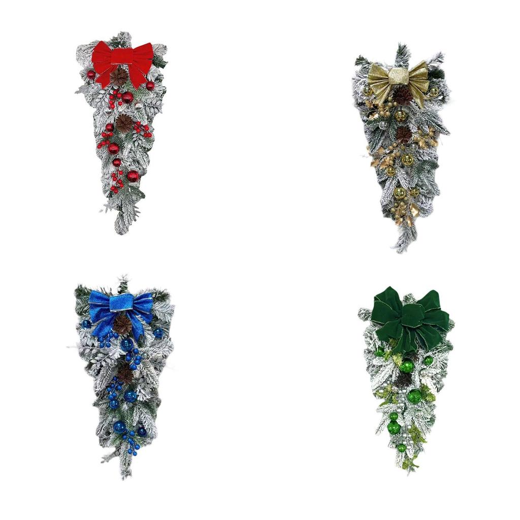 Artificial Christmas Wreath for Front Door and Wall Festive Hanging Garland with
