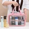 PU Damen Reiseaufbewahrungstasche Kosmetiktasche Make-up-Tasche Reise-Organizer-Taschen Wasserdichte Waschtasche Transparente Kosmetikkoffer