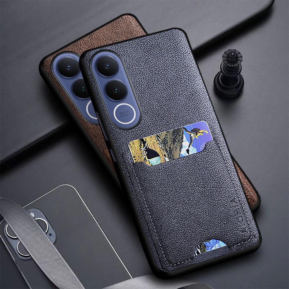 Card Slot Bag Holder Case For VIVO V70 FE V50 Lite 5G funda Leather Luxury Back Cover for vivo v60 lite v40 pro lite case capa