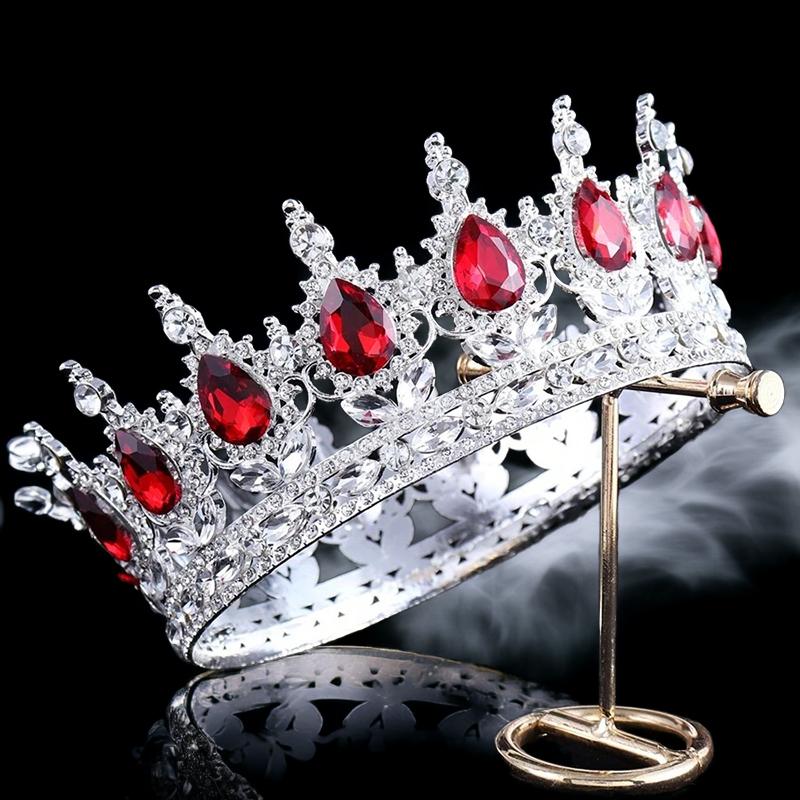 1pc Luxury Jewelry Bride Tiaras Crown Colorful Gemstones Birthday Ceremonies Photography Props Fashion Hair Accessories Crown