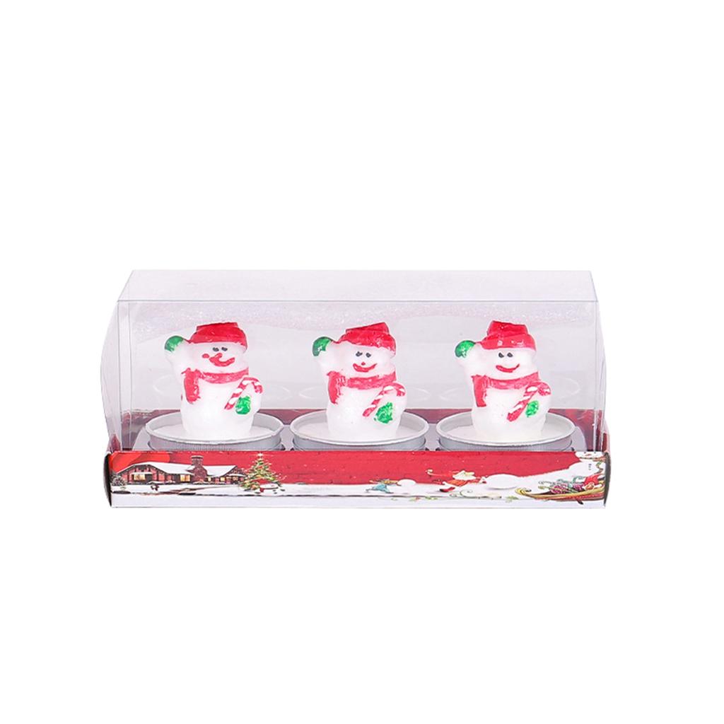 Christmas Craft Gift Candle Painted Decoration Christmas Gift Santas Claus Snowman Cartoon Model Candle