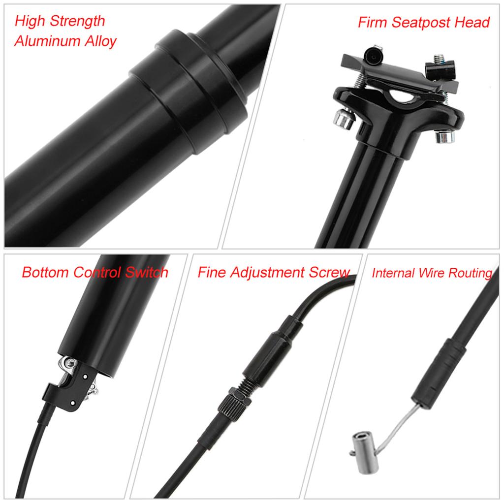 Mountain Cycling Seatpost with Adjustable Height Cable Controlled Hydraulic Seatpost Remote Internal Inner Cable