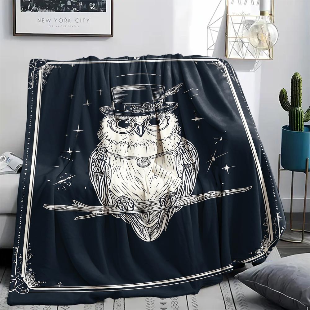 Card style animals Print Flannel Blanket,High quality Comfortable for All Seasons,Home Decor,Warmth and Comfort,Perfect for Christmas Gifts