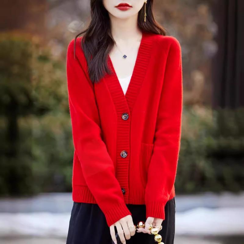 Knitted Sweater Loose Early Autumn New Women's Sweater Jacket Short Thickened Women's High-end Lazy Wind Cardigan