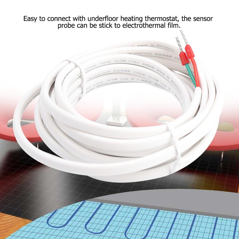 3 Meters Underfloor Heating Thermostat Accessory Floor Temperature Sensor Probe Cable