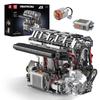 Mould King 10087 MOC Technology (L4) 4-Cylinder Series Gasoline Engine Block Kit, Technology Clamp Kit Includes Engine and Box V4 Engine (1787 PCS+)