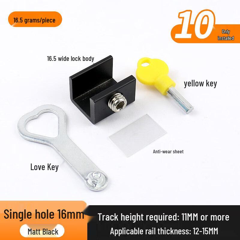 Rongyu Black No-Drill Window Security Restrictor 12-15mm