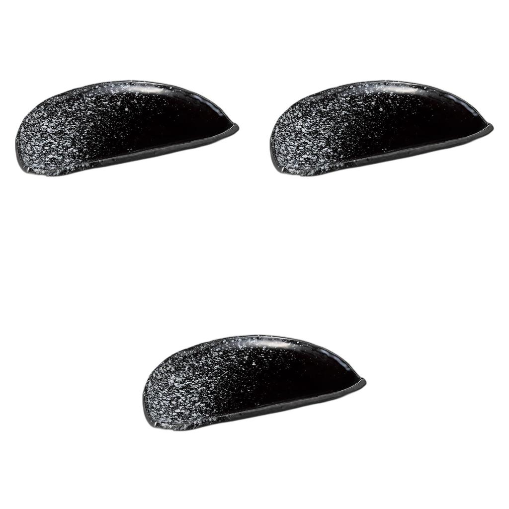 Set of 3 Yukirai Plates X X Irregular Shape Ceramic Setomonohonpo 7.0 Half-Moon [21.3 12.3 2.4 Cm] Plates, Reinforced,