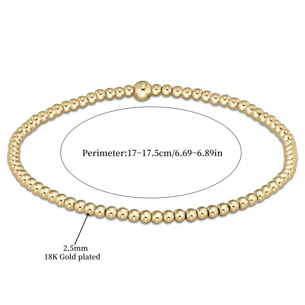 

Vlen Freshwater Pearl Bracelet for Women Gold Plated Elastic Stackable Ball Beads Elegant Luxury Jewelry Gift