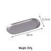 Japanese Retro Distressed Stainless Steel Oval Serving Tray
