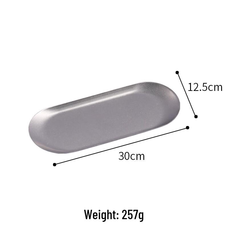 Japonský retro oválný servírovací tác z nerezové oceli se starožitným vzhledem