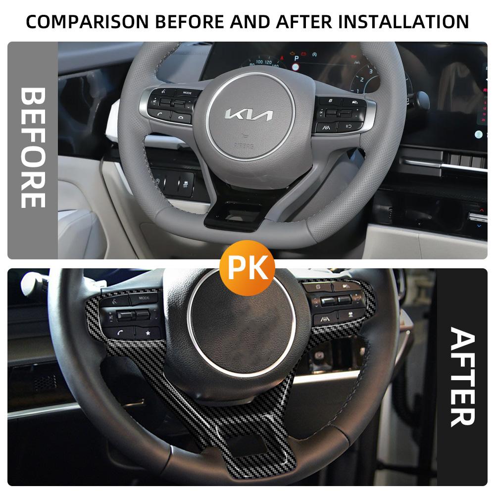 Für Kia Sportage NQ5 2026 2026 2026 Lenkrad-Panel-Rahmenabdeckung Dekorationsaufkleber Karbonfaser-Verkleidung Innenraumzubehör