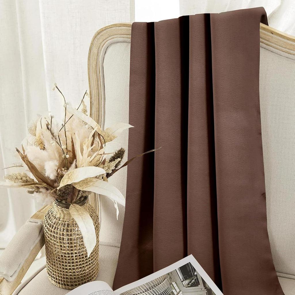 Polyester 100% Blackout Plain Window Curtains|100% Room Darkening| Blackout Window Curtains| 5 Feet |Set of 2| Plain Design |