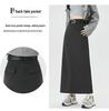 Women's High-Waist Woolen Midi Skirt - Slimming Bodycon with Slit for Autumn/Winter