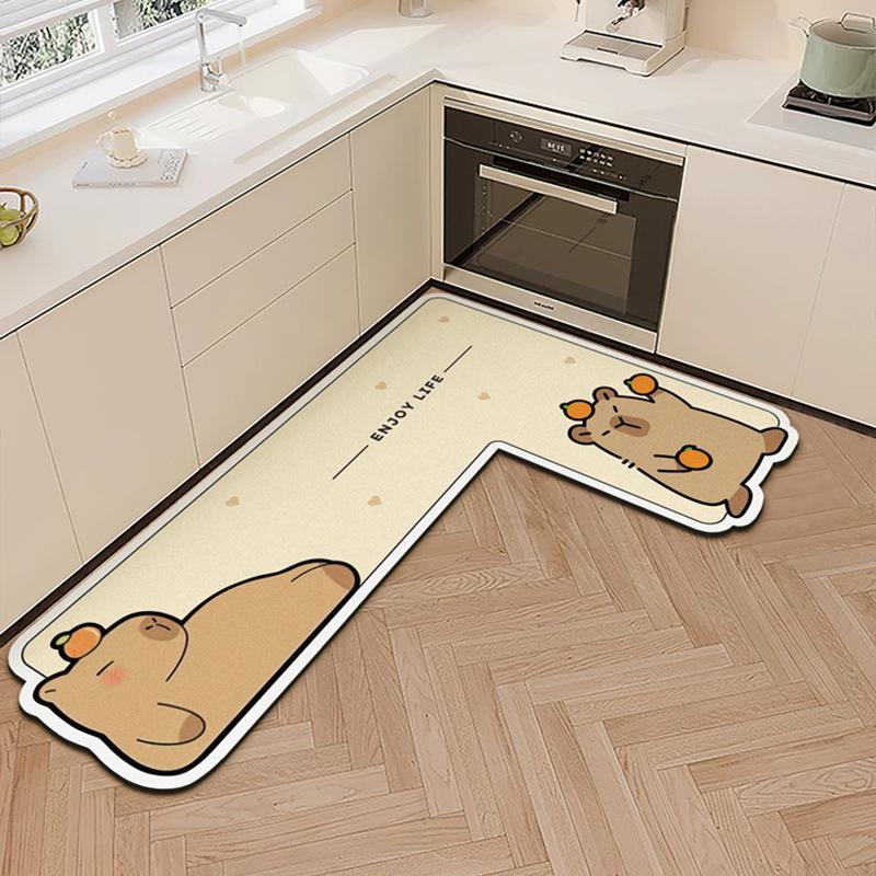 Cartoon Niedlich Diatomeenerde Haushalt Küche Bodenmatte Wasseraufnahme Rutschfest Schnelltrocknend Pflegeleicht Bodenmatte