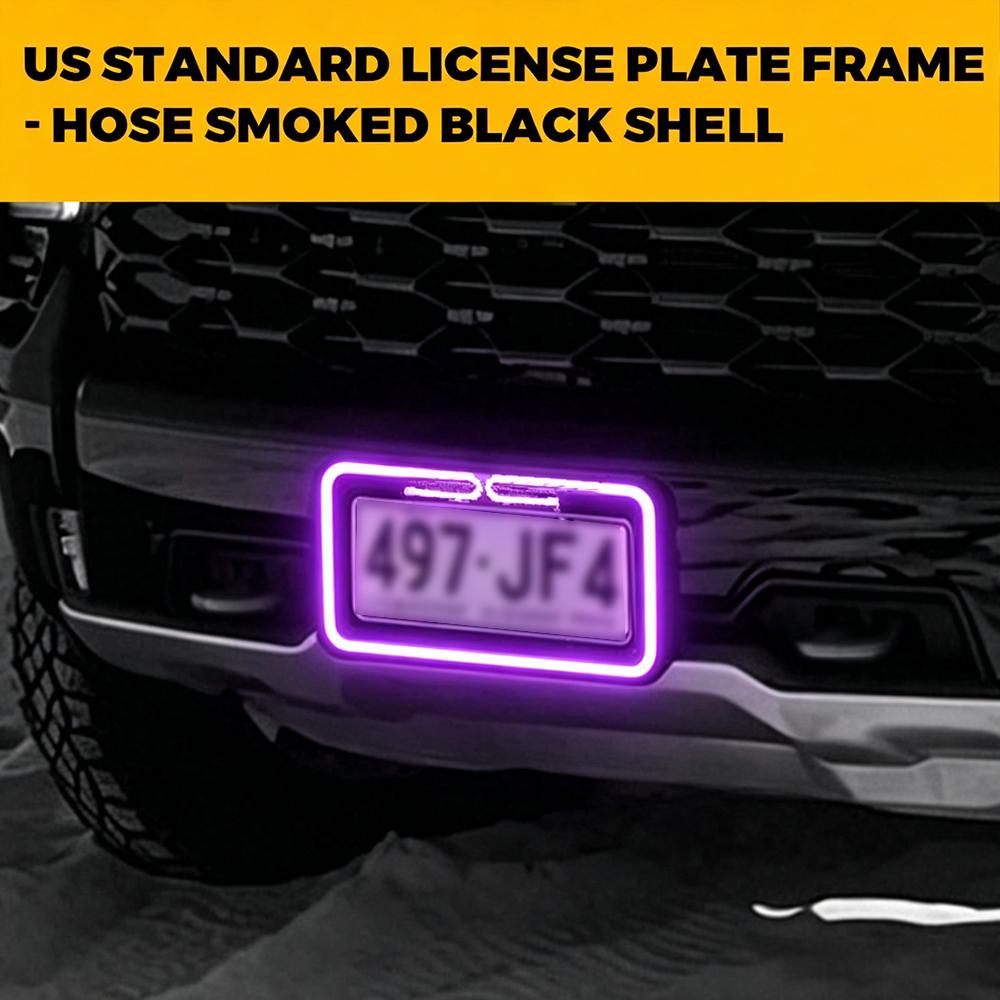 12V Red LED License Plate Frame Acrylic Lighted USA/Canada Tag Cover Holder for Auto Truck Vehicles Car Styling License Plate Covers Frames 6