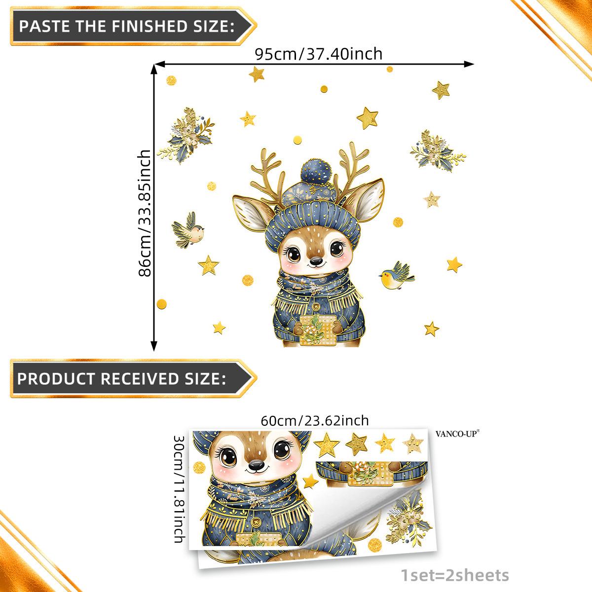 

Тj16003 Нарисованная вручную наклейка на стену с лосем с бронзовым напылением, украшение для гостиной, спальни, окна, фон, самоклеящаяся наклейка на стену