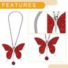 Partuto 1pcs Artificial Crystal Butterfly Car Car Mirror Pendant Accessories Car Hanging Ornament Red