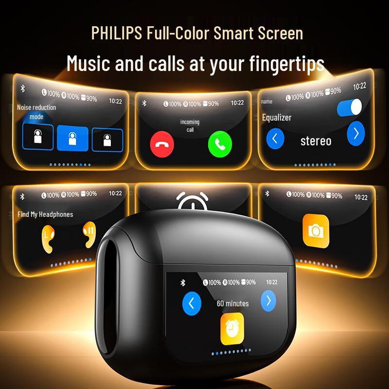 Philips TAT3020 True Wireless Noise-Cancelling Earbuds with Display
