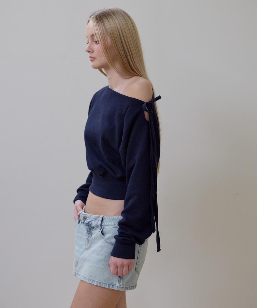 Rosefranz Wide Off-Shoulder Sweatshirt [Navy]
