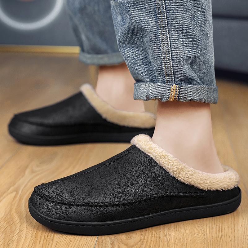 Cotton slippers winter large size indoor warm new plush cotton shoes