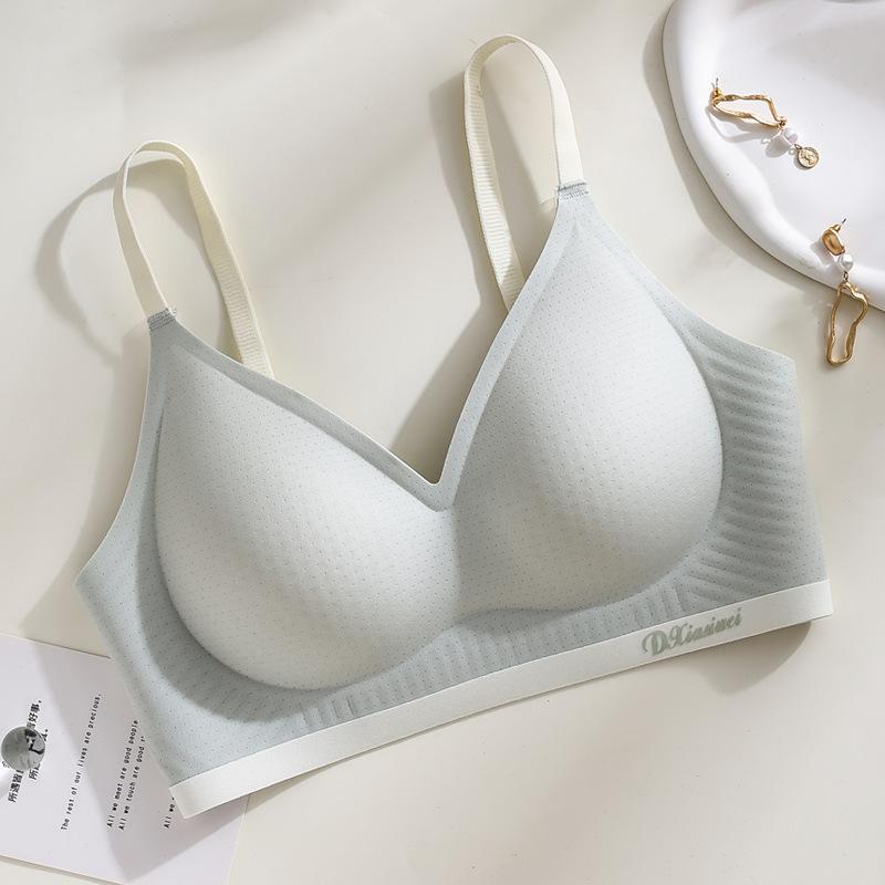 Naked Breathable Cup Underwear Women's Summer Thin Small Breasts Gather Without Marks, Cool Soft Support, Anti-sagging Bra Cover