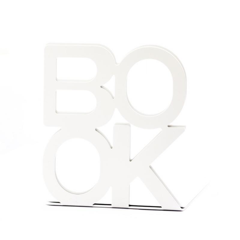 2pcs Bookend Book Stand Support Sample Bookend Iron Desktop Art Non Slip Rack Shelf Holder School Stationery Office Accessories