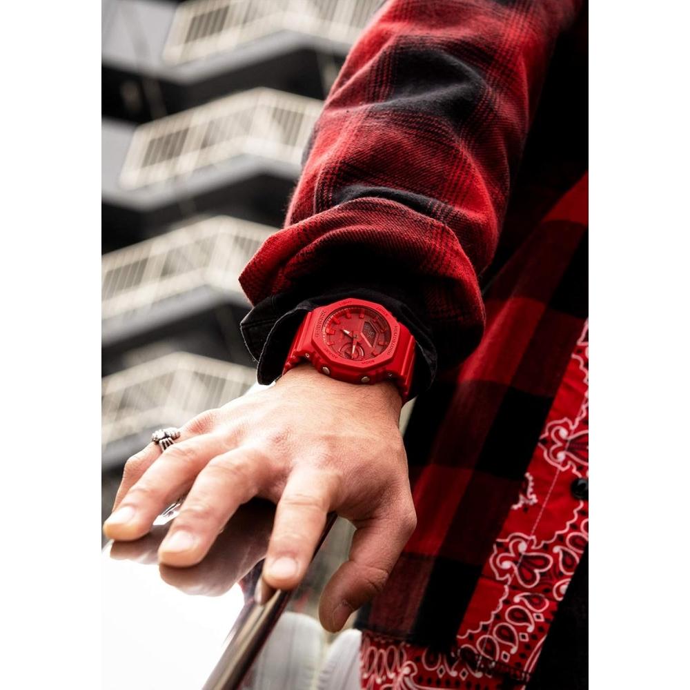 CaSio [CaSio] Watch G Shock [domeStic Genuine] Carbon Core Guard Ga 2100 4ajf Men S Red Standard Color Red