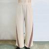 Women's Pant Solid Colour Stripe Patchwork Straight Tie High Waisted Trousers