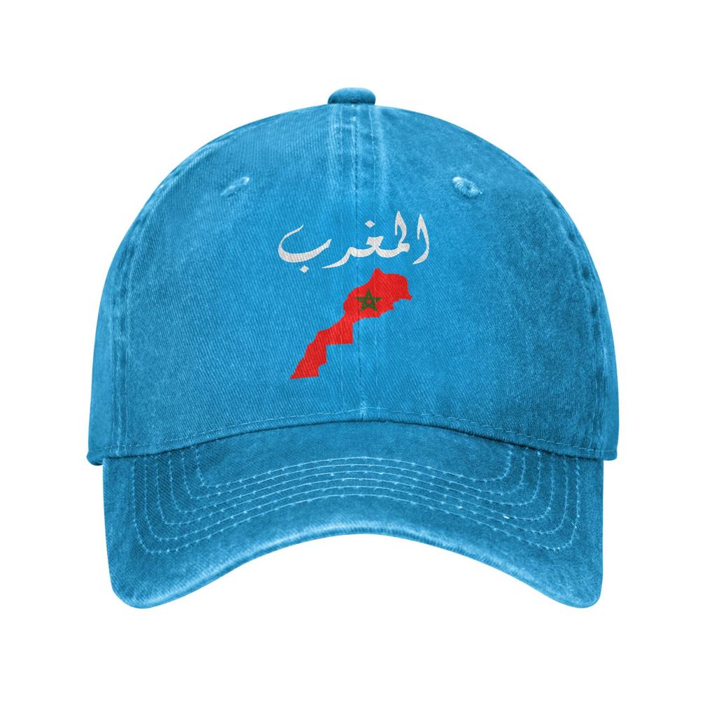 Washed Baseball Cap Morocco Flag Summer Trucker Hat For Women Men Fashion Outdoor Gym Sun Baseball Caps