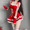 Sex underwear pure desire temptation velvet Christmas dress sexy miniskirt passion free New Year suit
