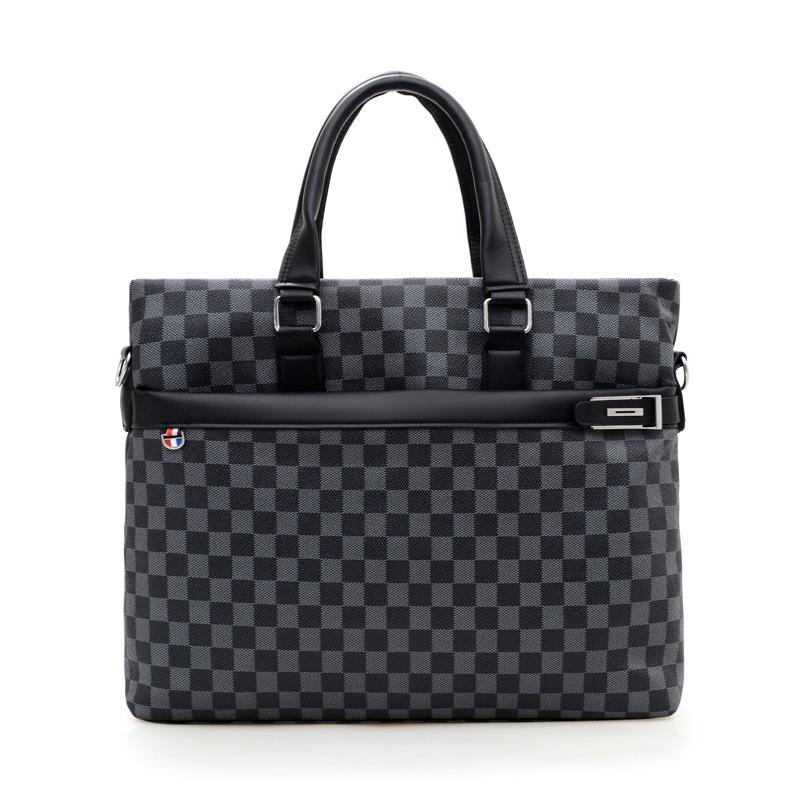 

Мужская клетчатая сумка: Деловой классический портфель на одно плечо для 14-дюймового ноутбука