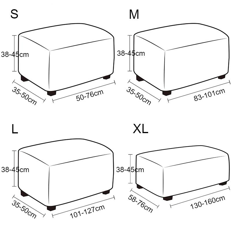 Ottomaanse Hoezen Rechthoekige Voetenbank Voetenbank Beschermhoezen Stretchstof Opberg Ottomaanse Hoezen Hoge Spandex