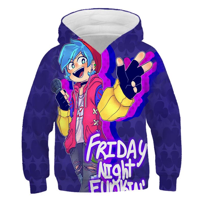 Felpe con cappuccio Anime Game Friday Night Funkin Felpe con stampa 3D Felpe con cappuccio per ragazzi e ragazze Pullover alla moda Cartoni animati Tute per bambini Abbigliamento
