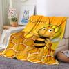 Benutzerdefinierter Name Maya Bienen-Thema Bedruckte Decke Perfekt für Sofa Bett Reisen Außenbereich Maschinenwaschbar Gemütlich Langlebig