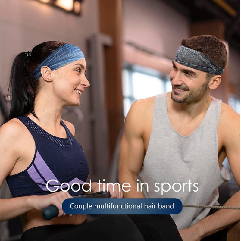 4 Pack Sweatbands for Men Non Slip Sport Men Headbands Sweat Wicking Guys Sweatband Breathable Headbands for Fitness Running Yoga Cycling