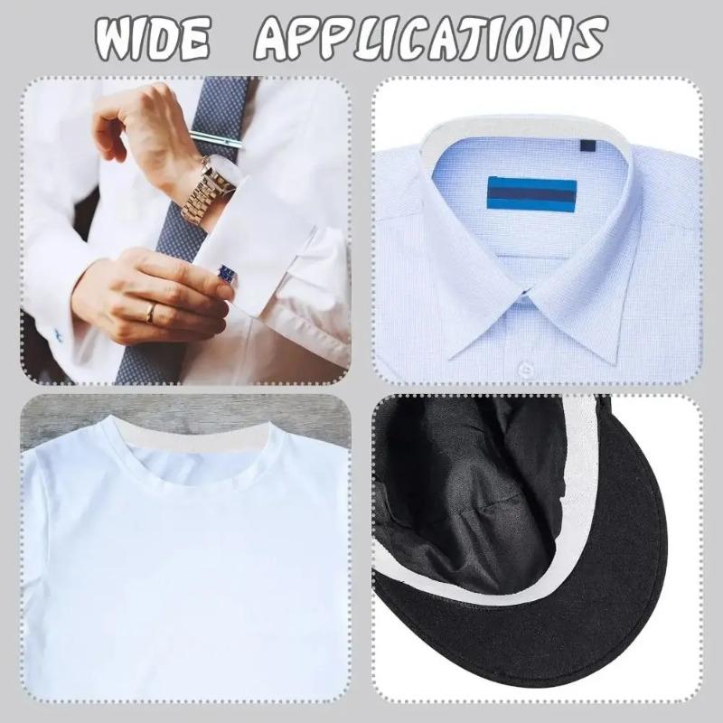 Disposable Self-Adhesive Collar Anti-Dirty Tape, Breathable Sweat-Absorbent Guard Sticker, Cuff Fixing Tape for Daily Clothing Protection