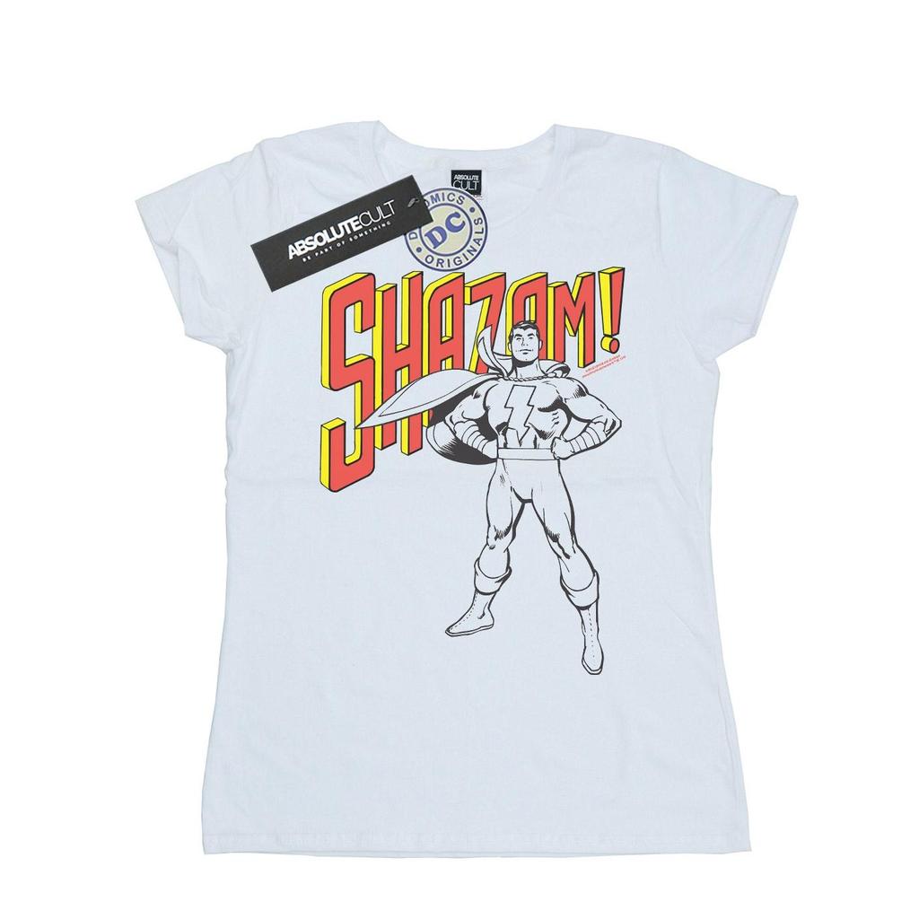 DC Comics Womens/Ladies Shazam Mono Action Pose Cotton T-Shirt