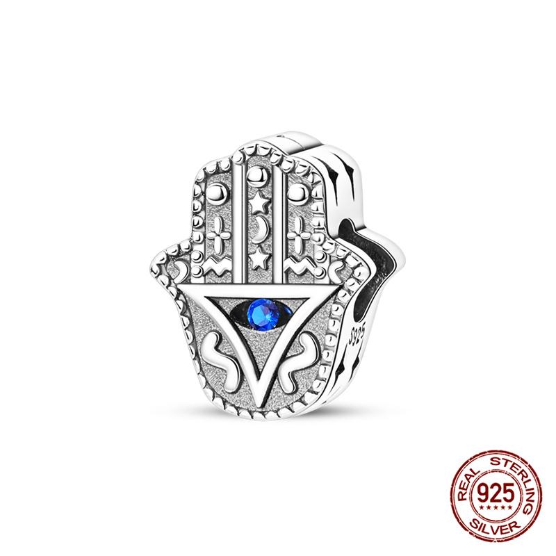 Original 100% Copper Blue Zircon Devil Eye Series Charms Fitoriginal Bracelet Diy Jewelry Making Women Gift