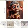 1 Warner Bros. Harry Potter Cartoon Print Shower Curtain, Privacy Bath Curtain, Home Partition Curtain with Hooks, Machine Was