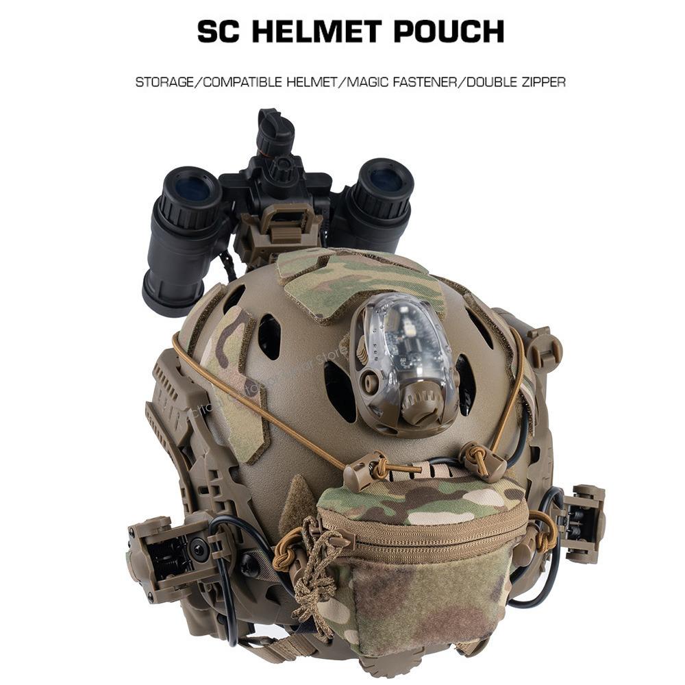 Tactical Helmet Rear Bag Brain Battery Pouch Hook&Loop NVG Battery Box Storage Pocket Hunting Gear Accessories SC Style