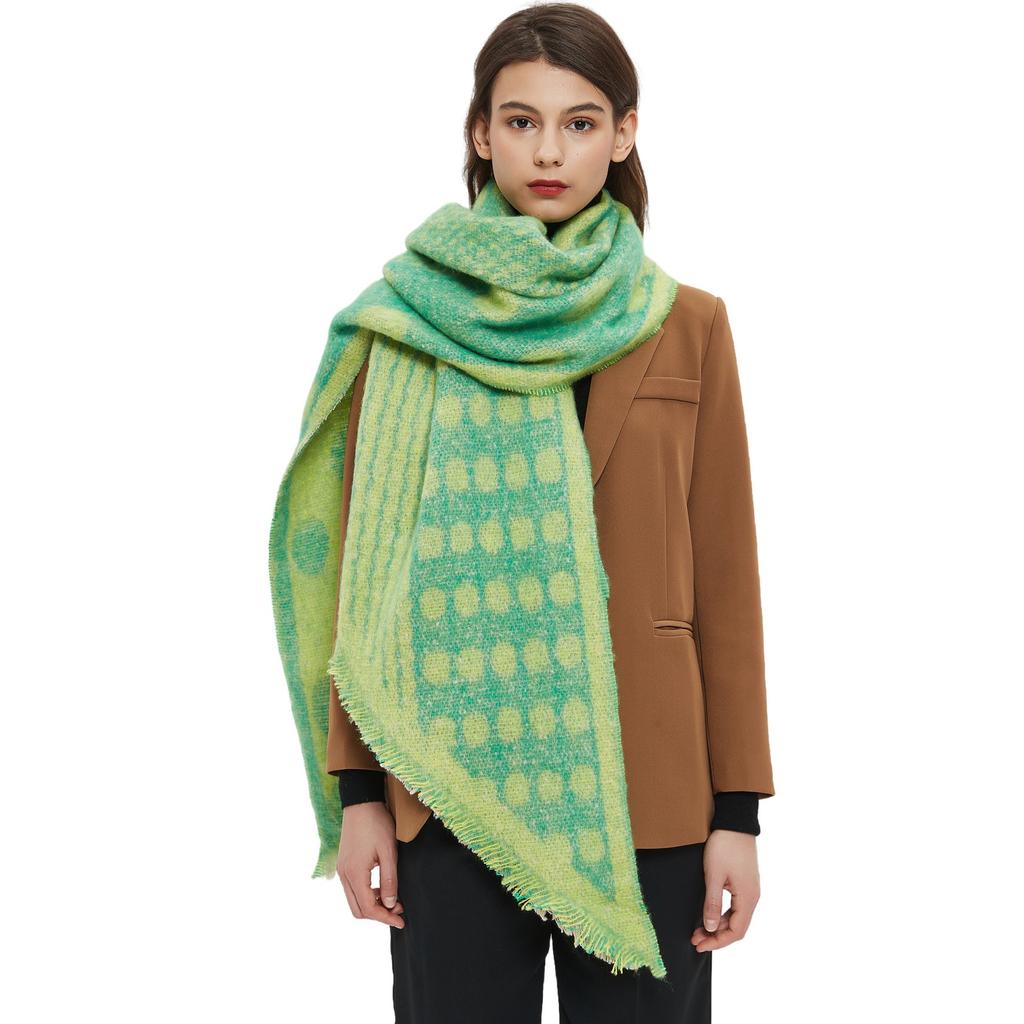Autumn Winter Warm Shawl Women's Thick Polka Dot Scarf