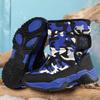 Children's Velcro High Top Velvet Warm Snow Boots Cotton Shoes for Boys and Girls Student Cotton Shoes