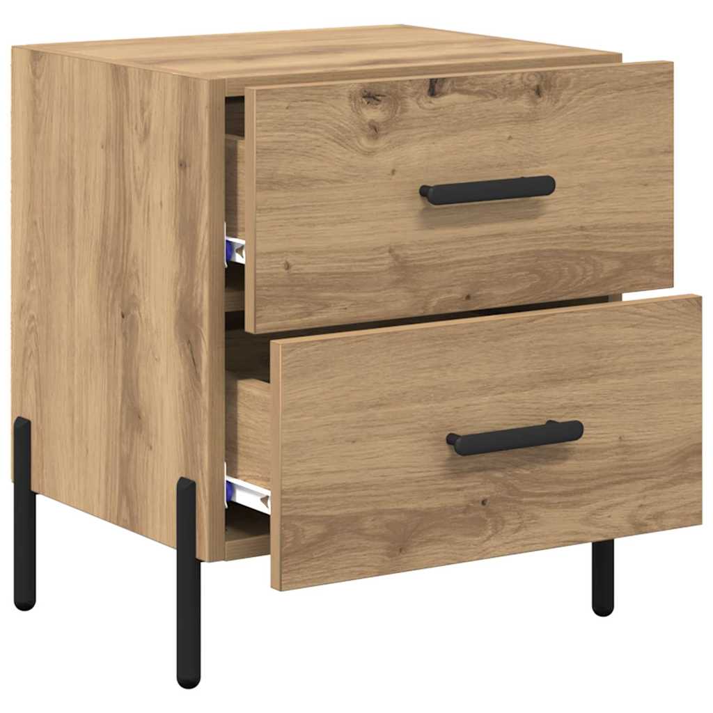 Nightstand Set of 2 Artisan Oak Finish 40 x 35 x 47.5 cm Engineered Wood