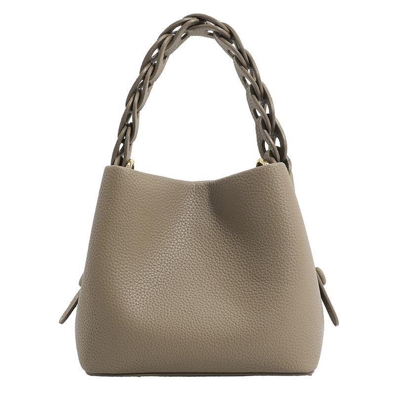 2024 Autumn/Winter High-End Fashion Woven Vegetable Basket Tote & Crossbody Bag