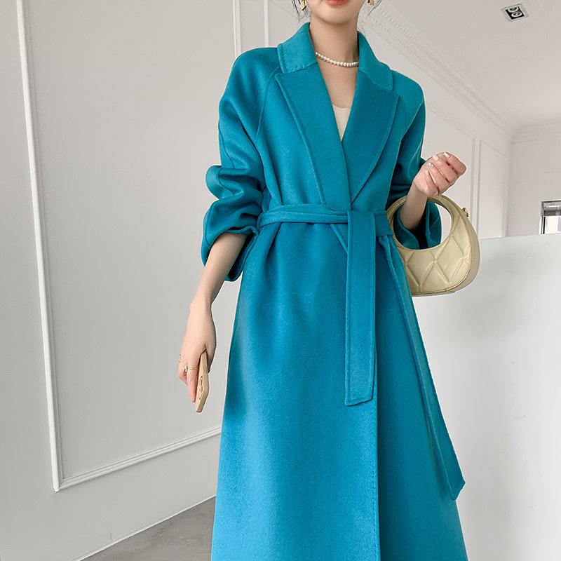 

Женское высококачественное двустороннее шерстяное пальто средней длины из искусственной шерсти M