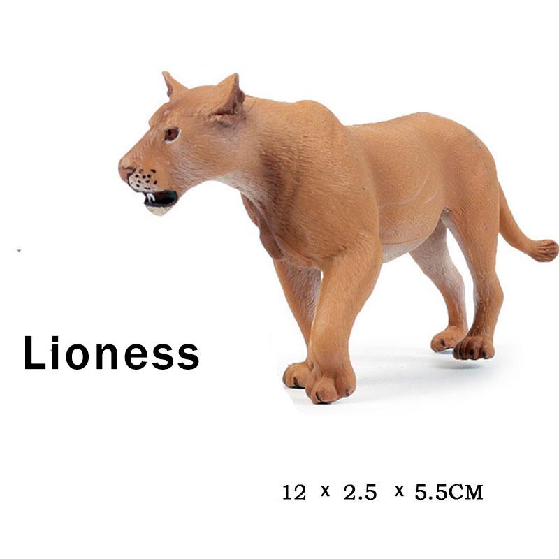 

19 стилей, имитация животного, модель дикого твердого пластика, слона, носорога, бурого медведя, тигра, льва, леопарда, лошади, модель игрушки, украшения Lioness