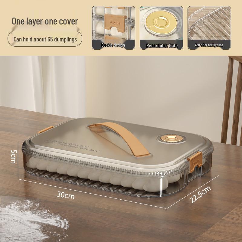 Multi-layer Transparent Dumpling Storage Box with Timer - Kitchen Food Grade Plastic